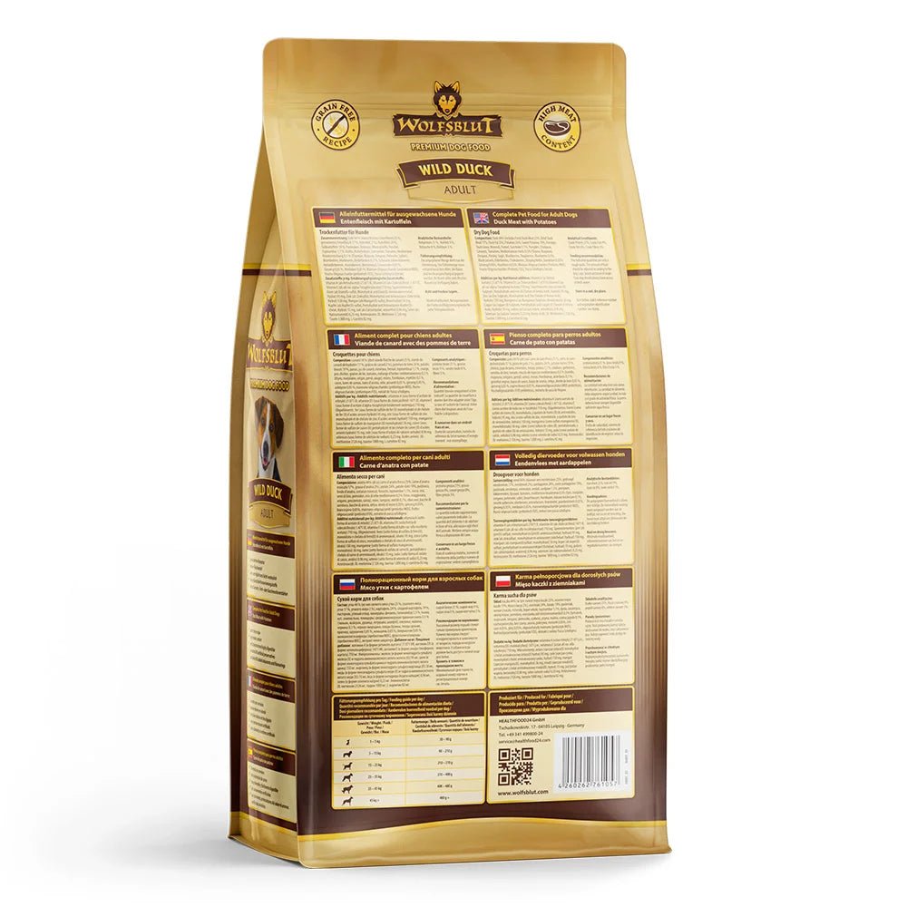 Wolfsblut Wild Duck Adult суха храна за кучета с дива патица и картофи, 2 кг - Wolfsblut храна за кучета