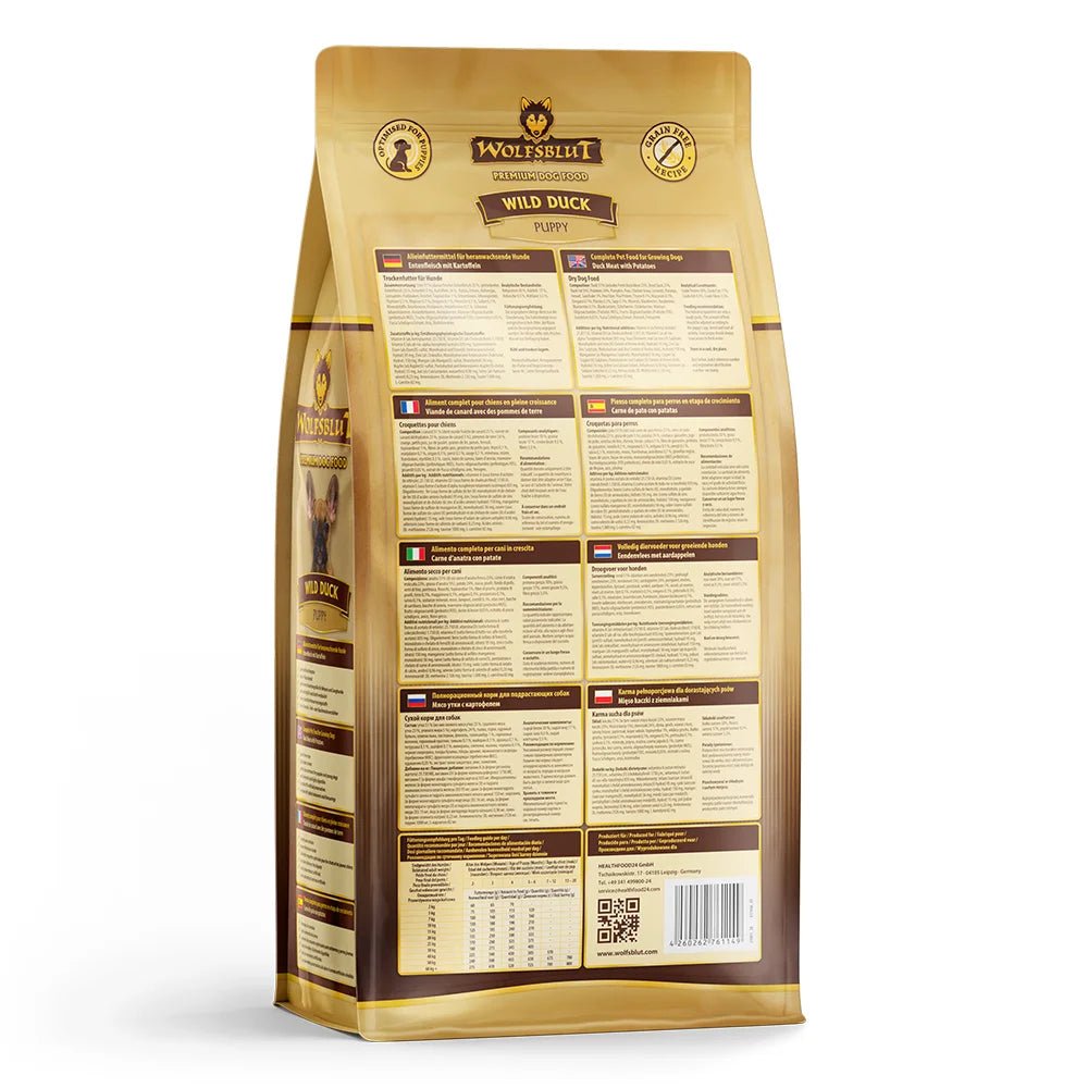 Wolfsblut Wild Duck Puppy суха храна за малки кученца с дива патица и картофи, 2 кг - Wolfsblut храна за кучета