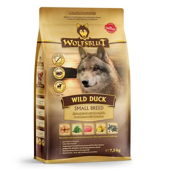 Wolfsblut Wild Duck Small Breed суха храна за кучета от дребни породи с дива патица и картофи, 7.5 кг - Wolfsblut храна за кучета
