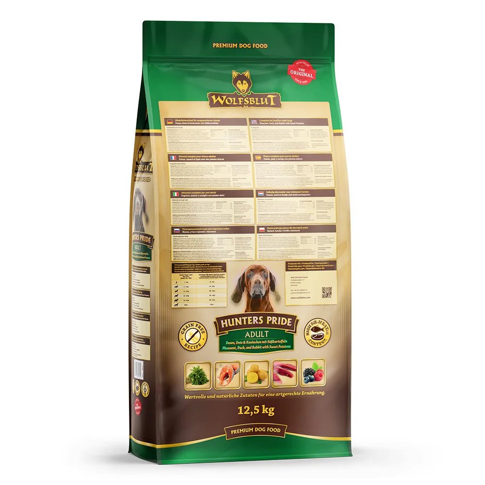 Wolfsblut Hunters Pride Adult суха храна за кучета с дивечово месо (фазан, патица и заешко), 12.5 кг - Wolfsblut храна за кучета