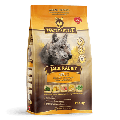 Wolfsblut Jack Rabbit Adult- суха хипоалергенна храна за кучета, без зърно, със заешко и зеленчуци, 12.5 кг - Wolfsblut храна за кучета