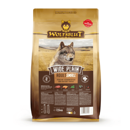 Wolfsblut Wide Plain Small Breed суха храна за дребни породи кучета с конско и сладки картофи, 7.5 кг - Wolfsblut храна за кучета