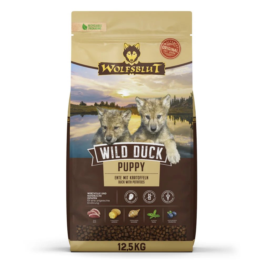 Wolfsblut Wild Duck Puppy суха храна за малки кученца с дива патица и картофи, 12.5 кг - Wolfsblut храна за кучета