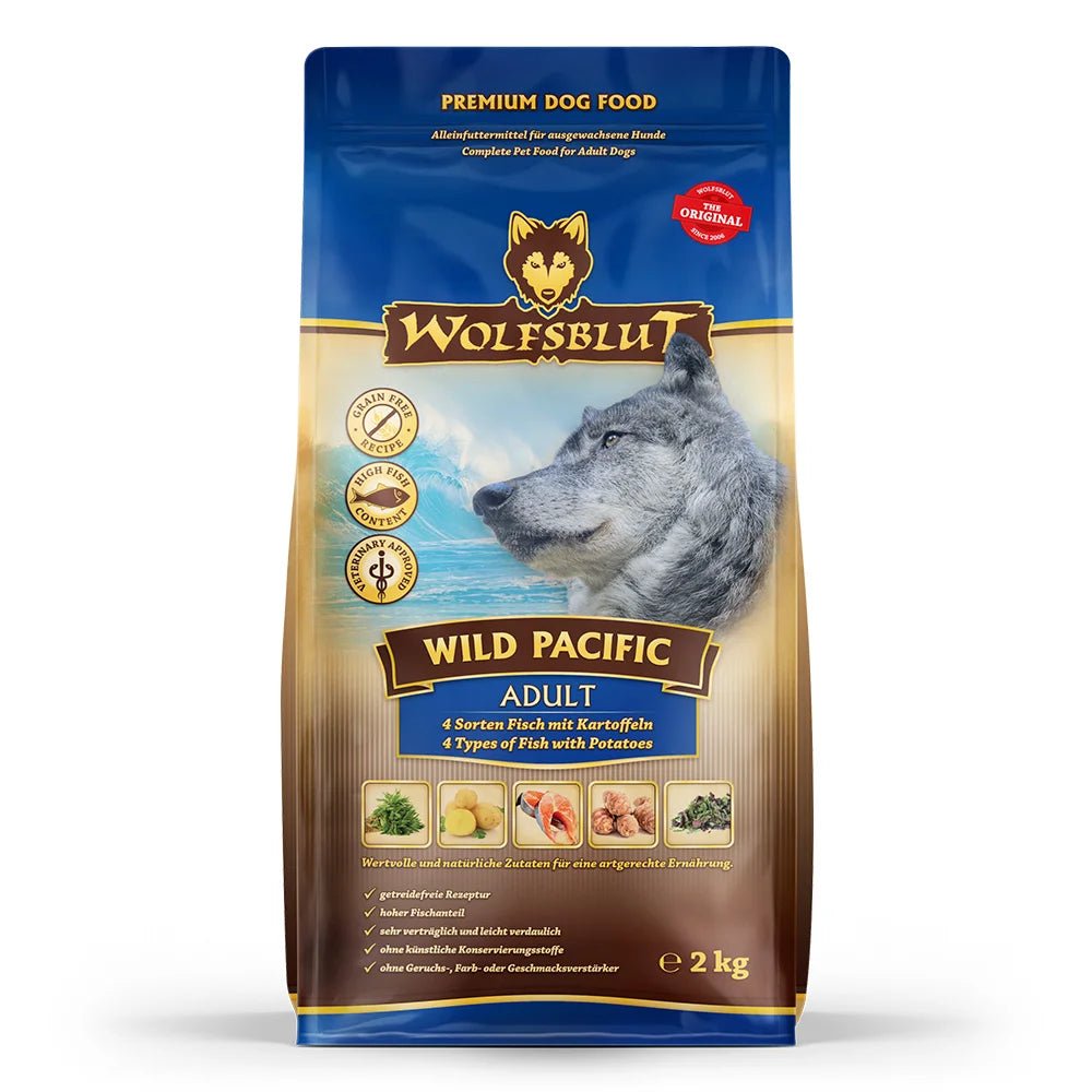 Wolfsblut Wild Pacific Adult суха храна за кучета с дива тихоокеанска риба и картофи, 2 кг - Wolfsblut храна за кучета
